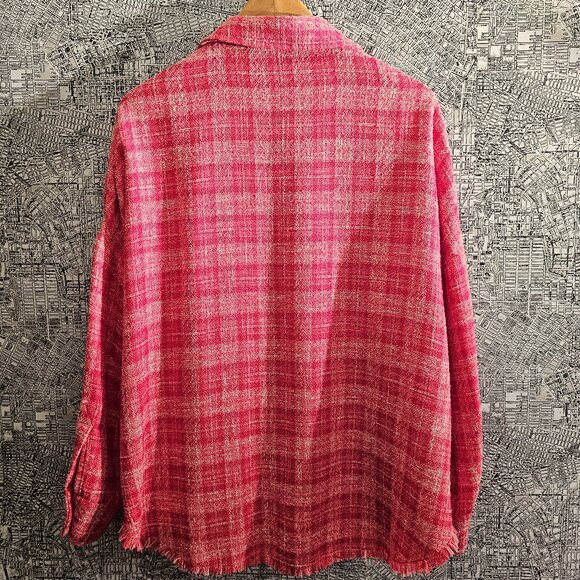 Zara| Pink Oversized Tweed Shacket | Large - Picture 3 of 6
